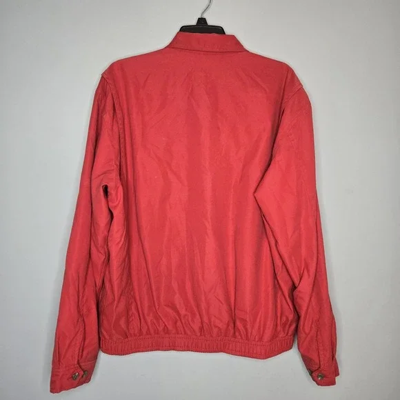Vtg Polo Golf Ralph‎ Lauren L Red Harrington Jacket Bomber Windbreaker Full Zip